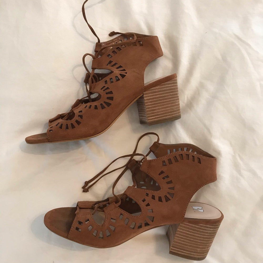 BP tie block heels